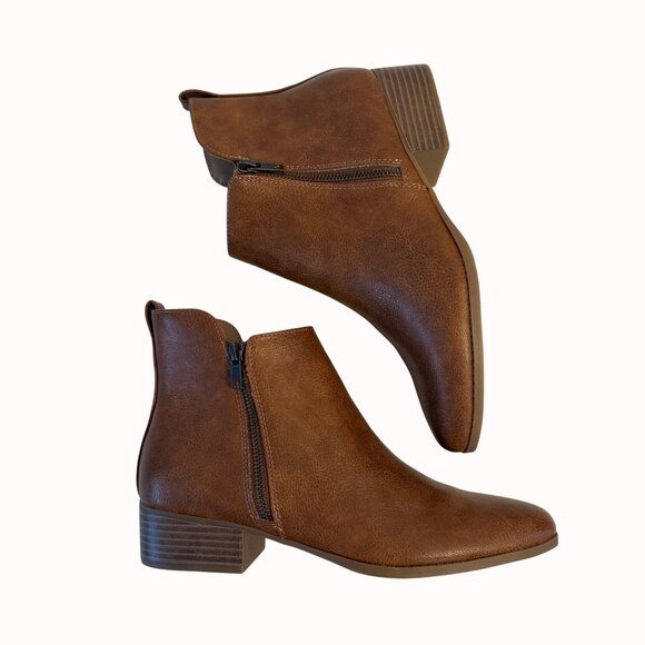 Wonderly Missy Brown Ankle Boots Womens Size 9M Side Zip Fall Fashion - Picture 4 of 14